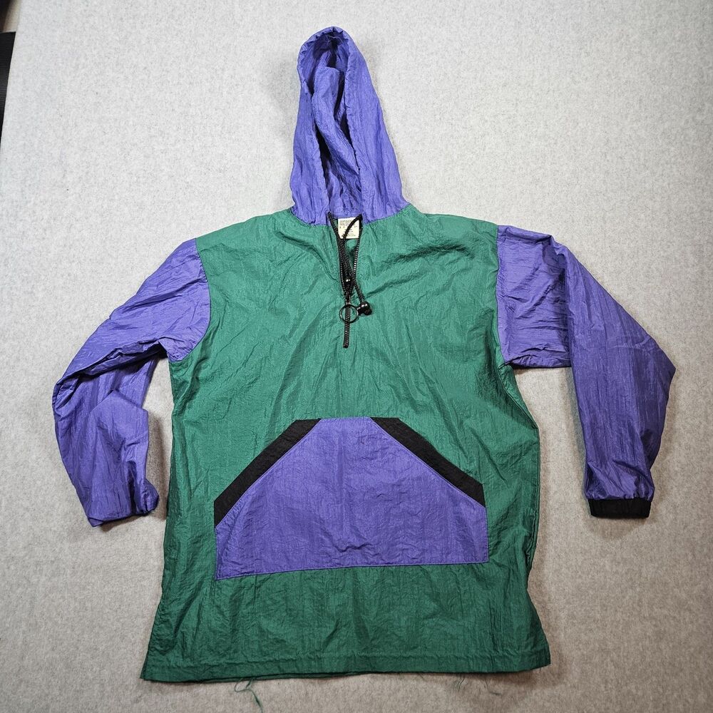 Vintage Cheetah Sport Colorblock Windbreaker Purple Green Made in USA Medium